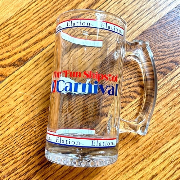 Vintage Carnival Cruise Line Elation 10 oz Beer Stein Glass with Handle - Rare - Picture 4 of 14